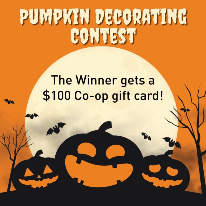 poster for the pumpkin decorating contests held by the Davis Food Co-op.