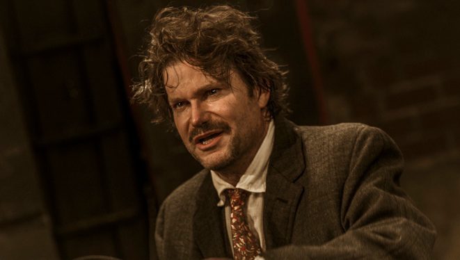 Photo of Jack Fry playing Einstein for UC Davis play