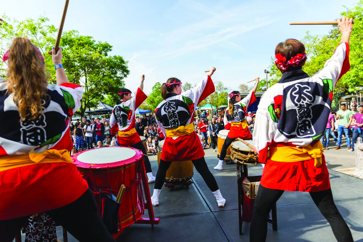 Image for display with article titled Taiko Players Build Community at Davis Cherry Blossom Festival