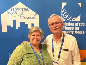 DMA Executive Director Autumn Labbe-Renault and Davisville host and Hometown Media Award winner Bill Buchanan