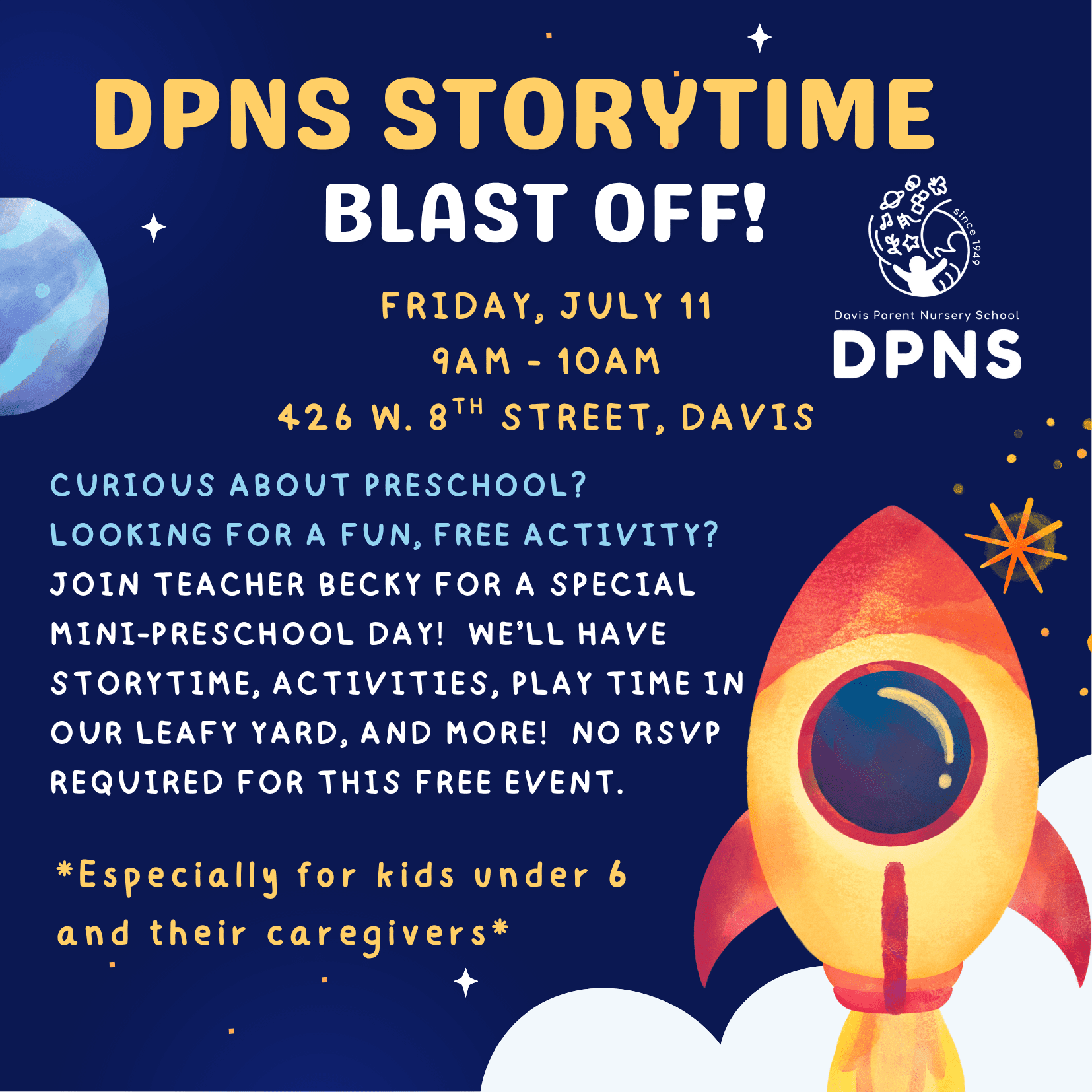 DPNS Storytime – Blast Off!