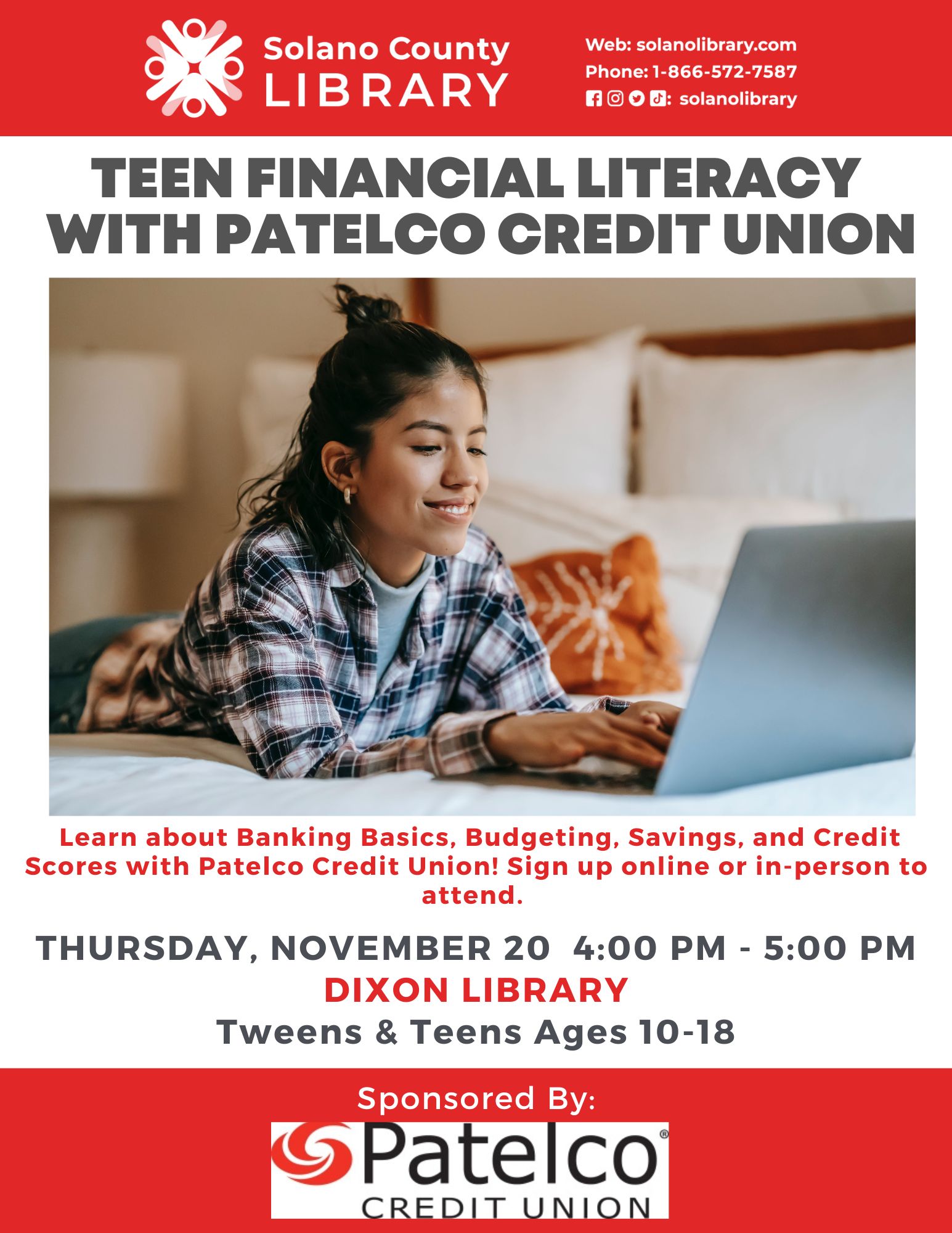 Teen Financial Literacy with Patelco Credit Union @ DXN – English